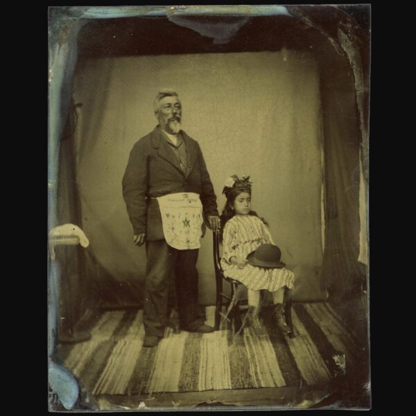 Native American Masonic Man and Daughter