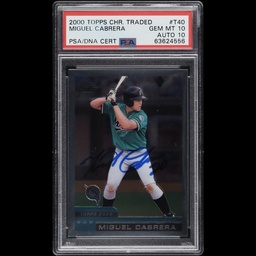 2001 Topps Chrome Traded Miguel Cabrera PSA 10 DNA 10